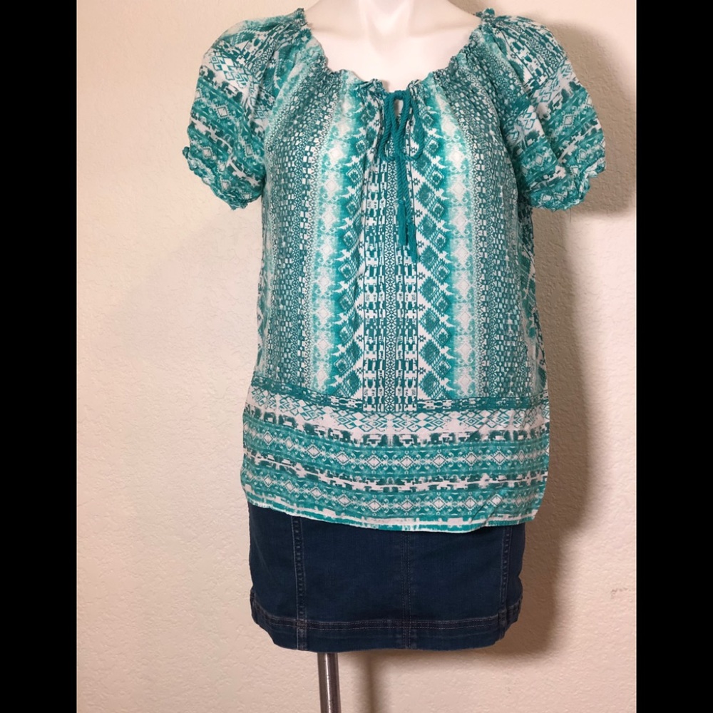 EUC Grand & Greene Short Sleeve Peasant Top L.